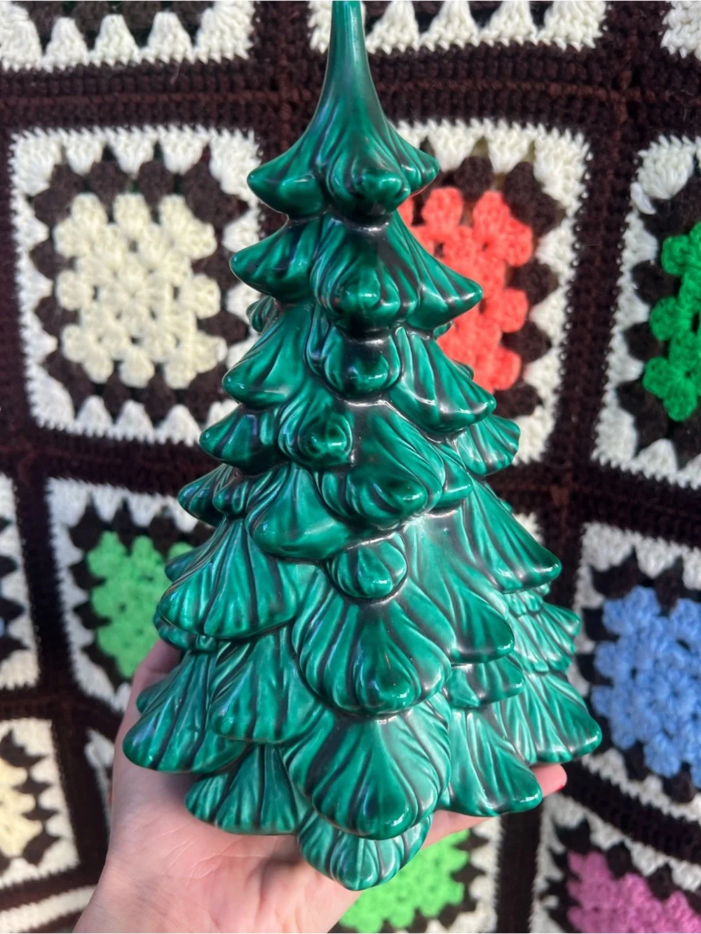 Vintage Holland Mold 1978 Green Ceramic Christmas Tree Figurine Holiday Decor